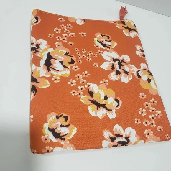 Rachel Pally Clutch Reversible Zipper Tassel Fold Over Clutch,  Orange/Gold. - Picture 4 of 6